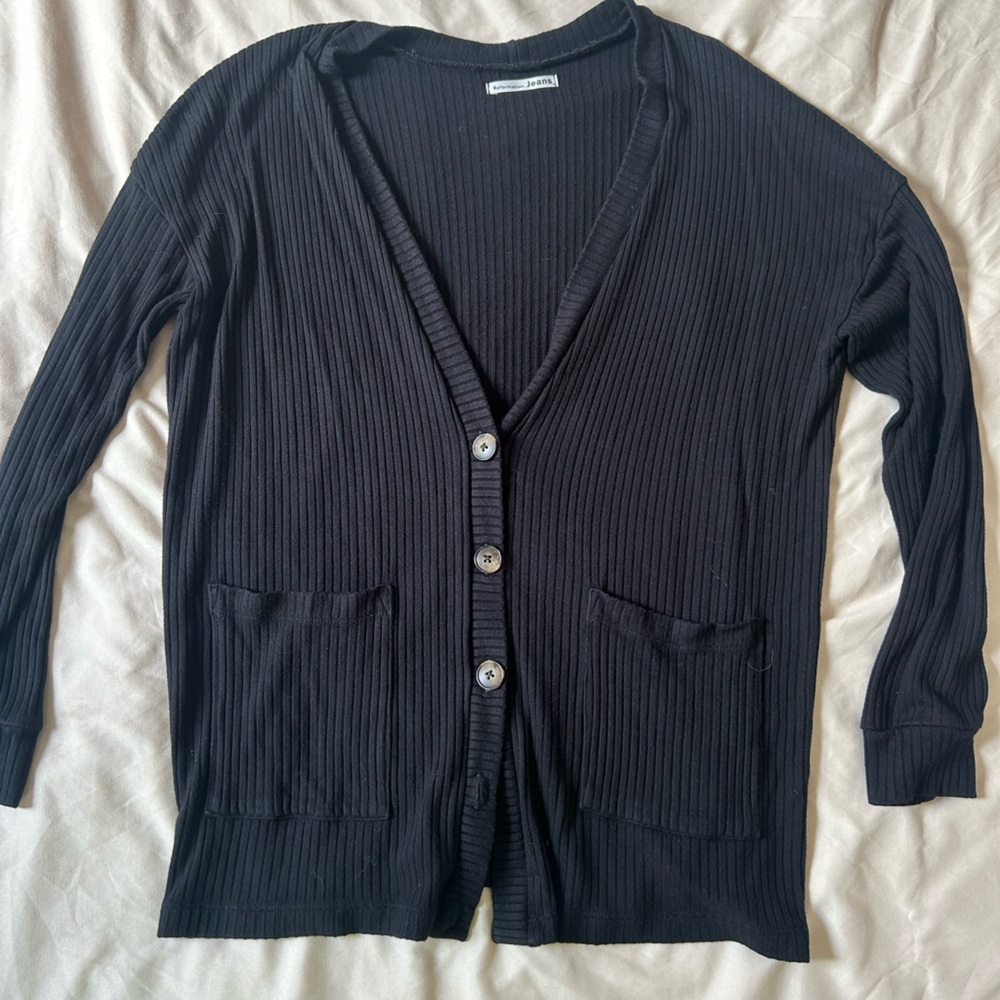 Reformation black cardigan